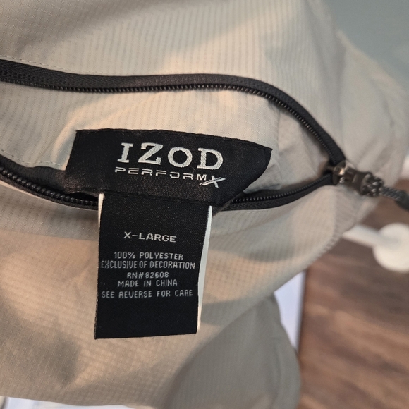 IZOD Performance Reversible Vest Mens Size XL Tan/Beige Full Zip Sleeveless - Picture 5 of 16